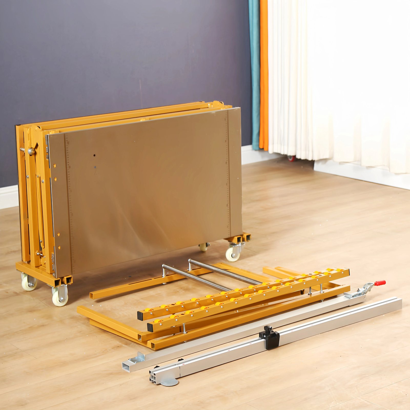 Table coulissante JT160 repliée avec ses éléments mobiles
